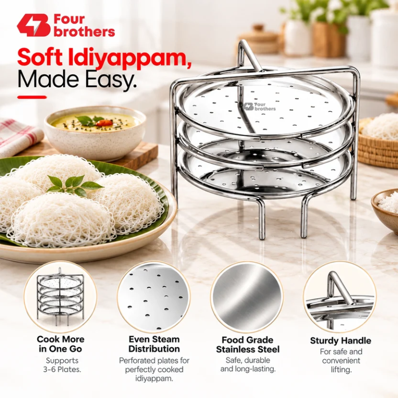Four Brothers Idiyappam Stand 3 Plates 4BIS-3