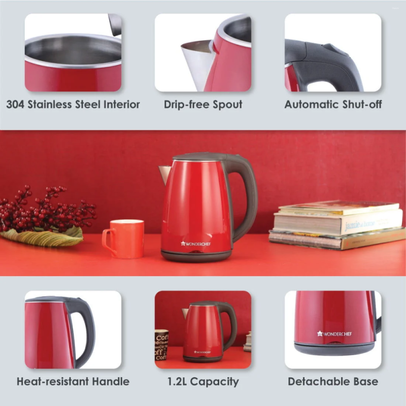 Wonderchef Crimson Edge Multi-Cook Kettle 1.2L Multi-Cook Kettle