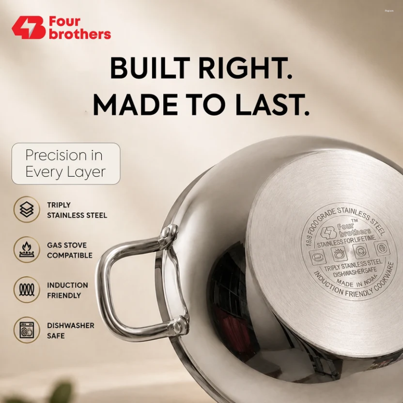Four Brothers Triply Kadai 18 cm / 1.2 L 4BTPIK
