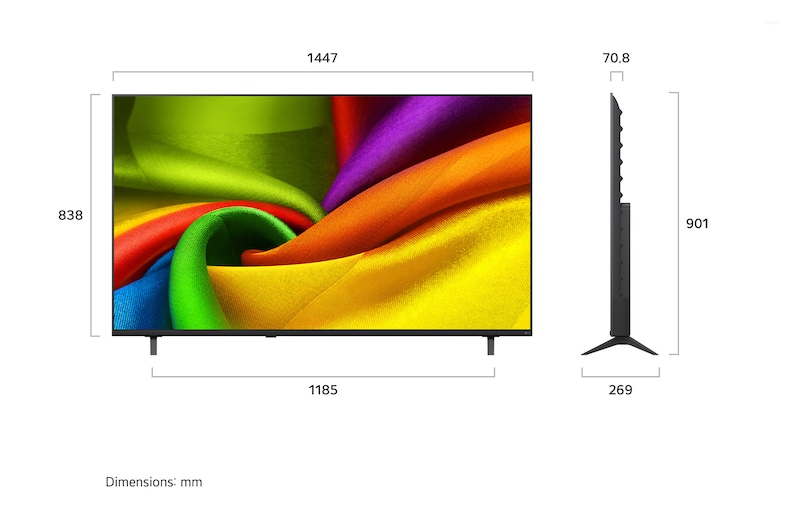 LG 65 Inches NANO 4K Ultra HD AI Smart TV with α7 AI Processor 4K Gen9, HDR10 Pro & 4K Super Upscaling 65NU870BPLA