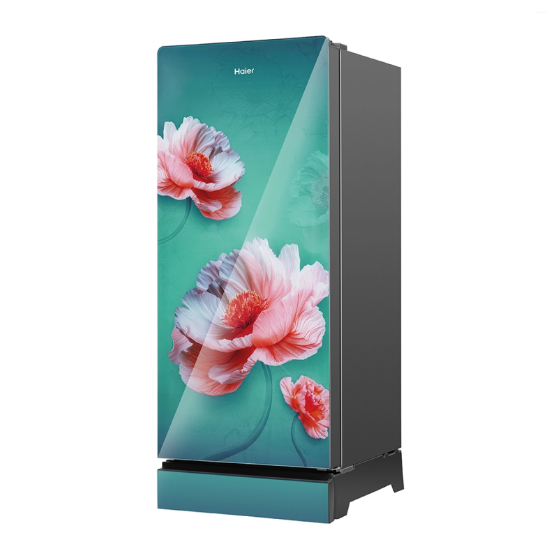 Haier 190 L 5 Star Single Door Direct Cool Refrigerator with Inverter Compressor, 1 Hour Icing, Stabilizer Free Operation & Base Drawer HRD-2115PFGGA-N