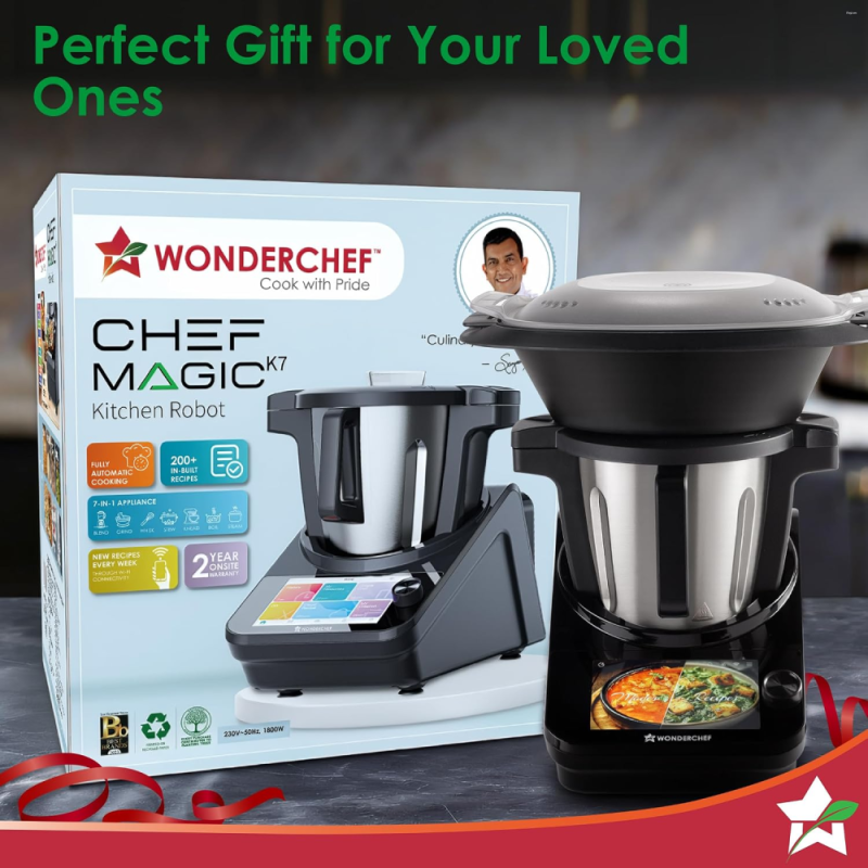 Wonderchef Chef Magic K7 4.7 L Kitchen Robot 1800 W with 15+ Cooking Modes, Built-in Weighing Scale, Wi-Fi & Mobile App
