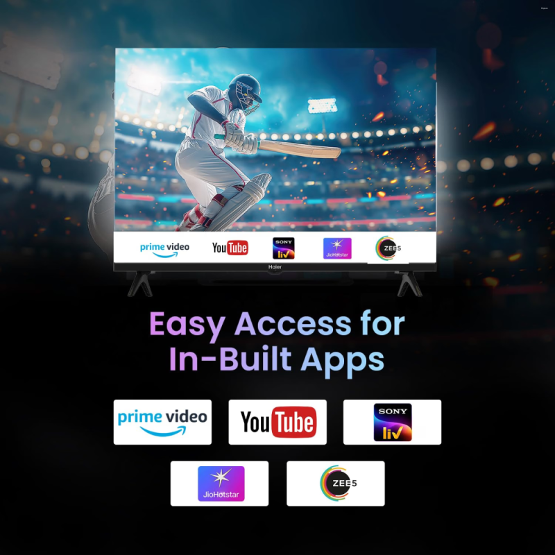 Haier 32 Inch HD Ready Smart TV with Bezel-less Design, HDR, 16W Dolby Digital & 3 HDMI LE32A7-N-HIL