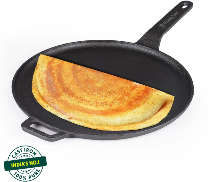 The Indus Valley 29cm Tawa Cast Iron, Helper Handle KC-FE-TA-049