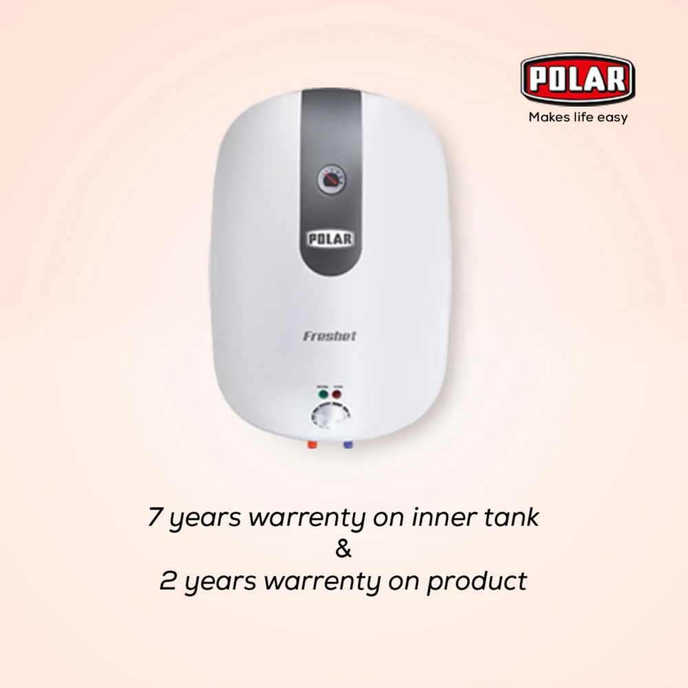 Polar Water Heater Freshet Glass Lined 6 Ltr 7Years Inner Tank & 2Years Product