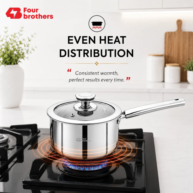 Four Brothers Triply Sauce Pan 18 cm / 2.3 L 4BTPS