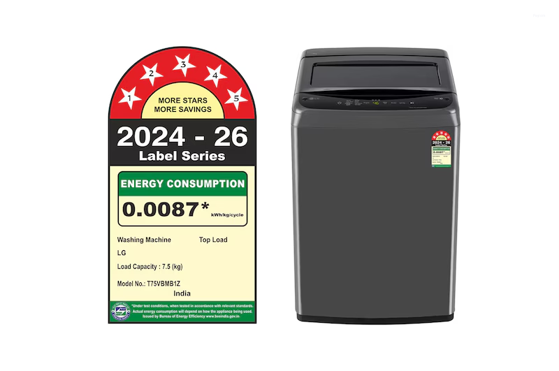 LG 7.5 Kg 5 Star Smart Inverter Fully Automatic Top Load Washing Machine T75VBMB1Z