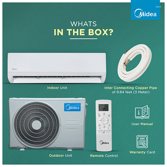 Midea 1.5 Ton 3 Star Inverter Split AC – SANTIS MAX DLX (MAI18SD3R36F0)