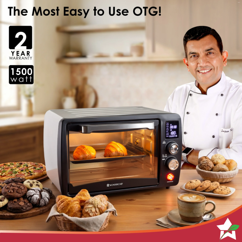 Wonderchef Digital OTG 23L Oven Toaster Griller, 9 Preset Functions, Rotisserie, Digital Display & 230°C