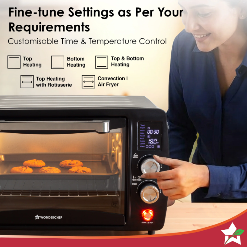 Wonderchef Digital OTG 23L Oven Toaster Griller, 9 Preset Functions, Rotisserie, Digital Display & 230°C