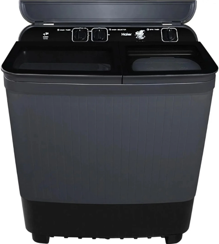Haier 8.5 Kg 5 Star Semi-Automatic Top Load Washing Machine with Anti-Bacterial Vortex Pulsator, Magic Filter & Oxyi Dry Technology HTW85-186BBK