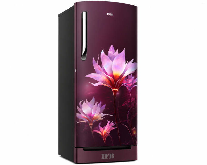 IFB 197 Litres 5 Star Direct Cool Refrigerator with Flower Pattern and Inverter Compressor (IFBDC-2235IRPD, Paradise Dream Red with Black Pedestal)