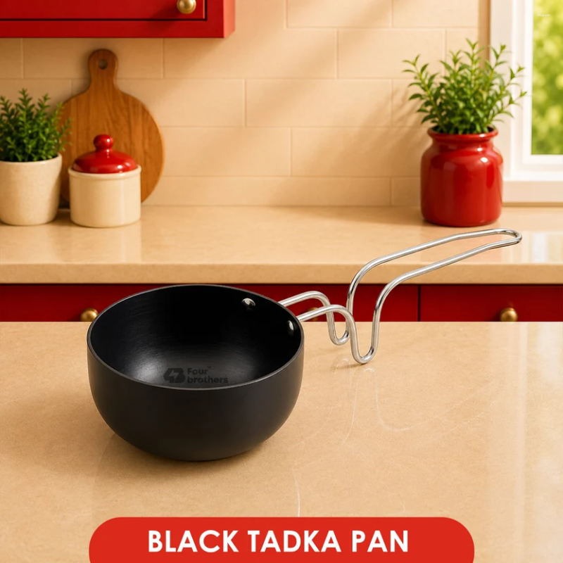 Four Brothers Vagaria Black Hard Anodised Tadka Pan 9 cm 4BHV