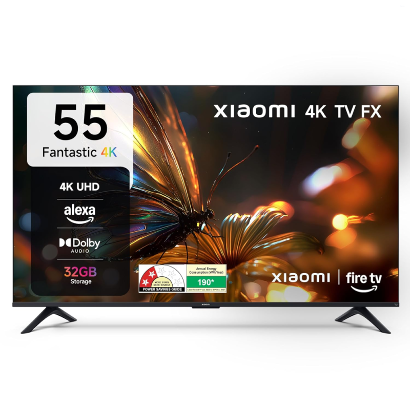 Xiaomi 55 Inch 4K Ultra HD Smart LED Fire TV FX Series with DLG 120Hz Game Booster, MEMC, Dolby Audio, DTS Virtual:X & Alexa Voice Assistant (L55MB-FIN)