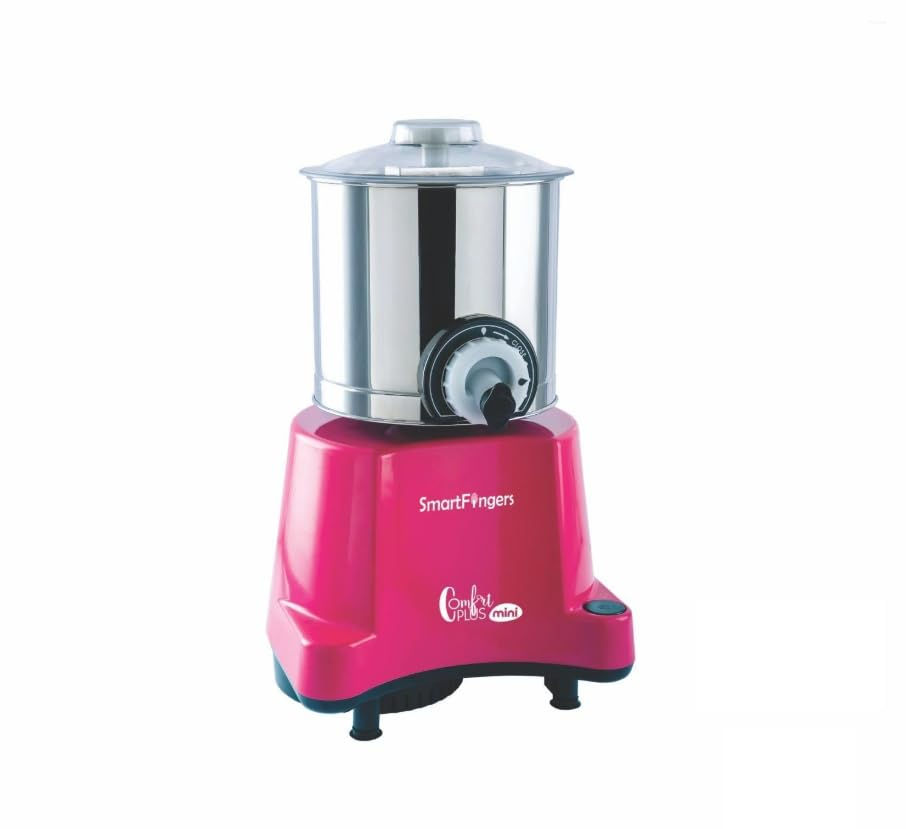 SmartFingers 1.25 L Comfort Plus Mini Wet Grinder, 120W Motor, Hands-Free Batter Dispenser, AISI 304 SS Drum