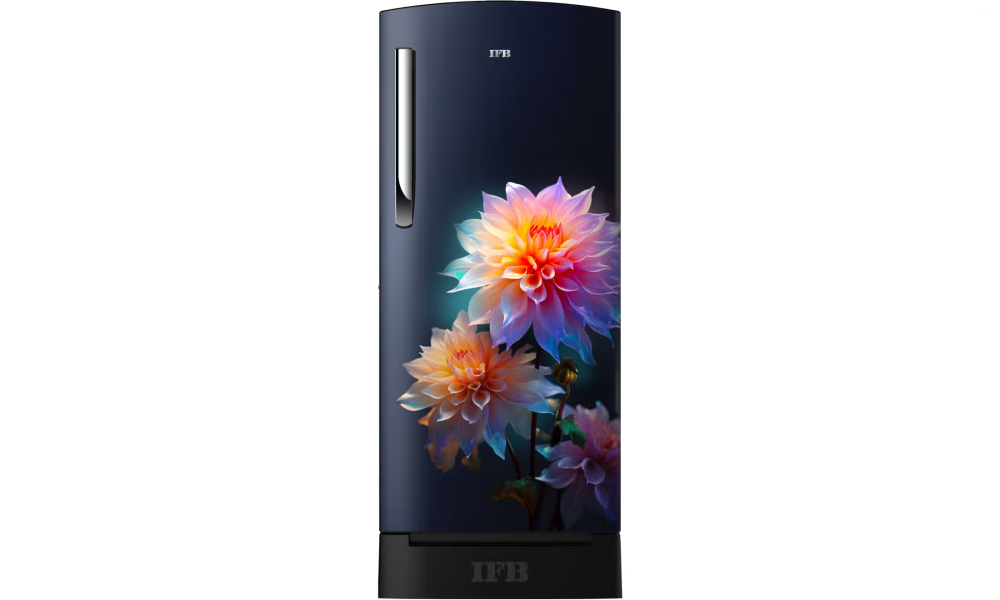 IFB Advance-Cool 187 L 4 Star Direct Cool Refrigerator, Flower Pattern, DIVINE BLISS BLUE + BLACK PED, Inverter Compressor 2026