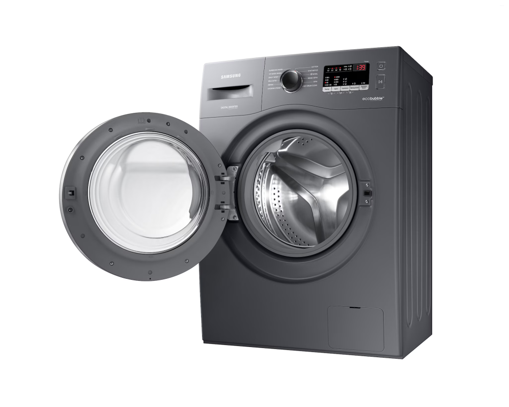 Samsung 7.0 kg Front Load Washing Machine with EcoBubble, DIT Motor & Hygiene Steam, Refined Inox (WW70R22EK0X)