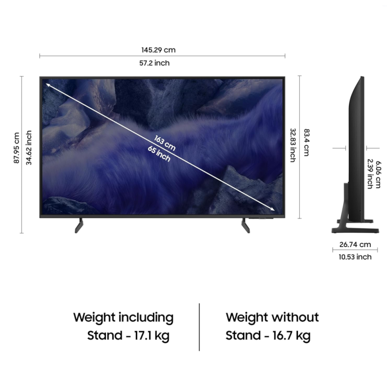 Samsung 163 cm (65 Inch) Vision AI 4K Ultra HD Smart QLED TV (QA65QEF1AULXL) | Quantum HDR | Q4 AI Processor | Tizen OS | Black