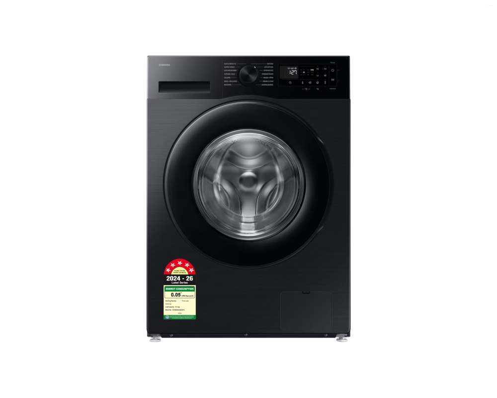 Samsung 9.0 kg Front Load Washing Machine with Hygiene Steam & AI Ecobubble, Black (WW90DG5U24AB)