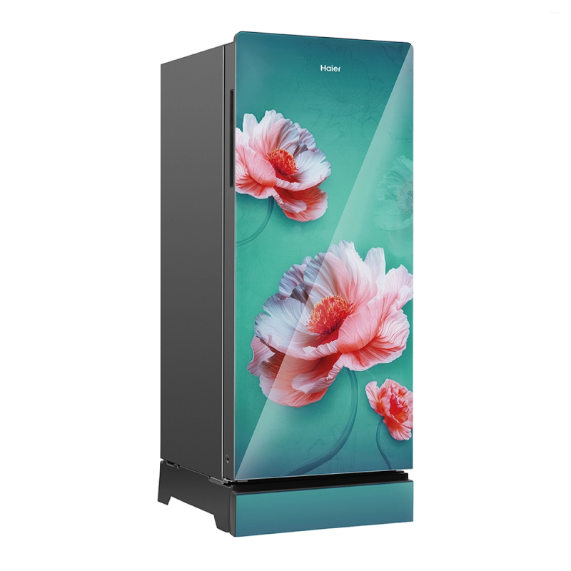 Haier 190 L 5 Star Single Door Direct Cool Refrigerator with Inverter Compressor, 1 Hour Icing, Stabilizer Free Operation & Base Drawer HRD-2115PFGGA-N