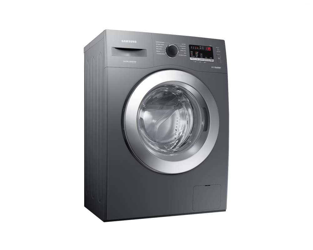 Samsung 7.0 kg Front Load Washing Machine with EcoBubble, DIT Motor & Hygiene Steam, Refined Inox (WW70R22EK0X)
