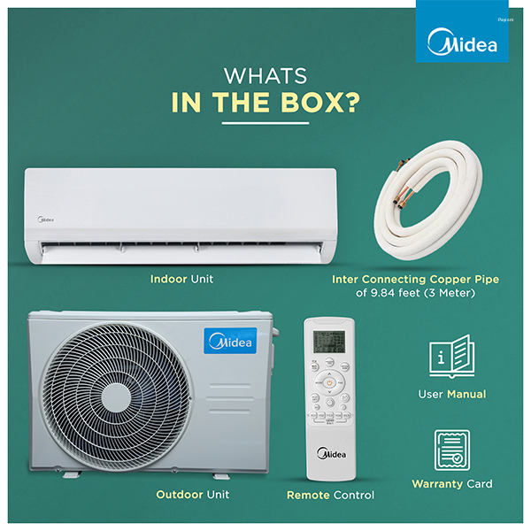 Midea 1 Ton 3 Star Inverter Split AC – SANTIS MAX DLX (MAI12SD3R36F0)