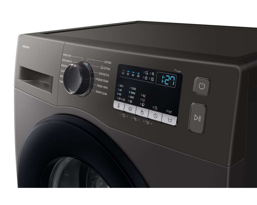 Samsung 7.0 kg Front Load Washing Machine with Diamond Drum, Refined Inox (WW70FG4S02AX)