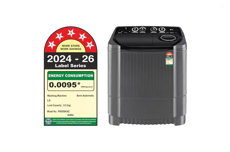 LG 9.5 Kg 5 Star Semi Automatic Top Load Washing Machine P9555SKAZ