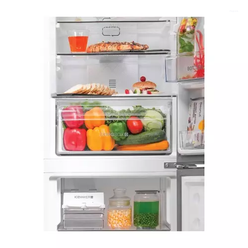 Haier 237 L 2 Star Frost Free Bottom Mount Convertible Refrigerator with Inverter Compressor, Turbo Icing & Toughened Glass Shelves HRB-2872IEGBA-P