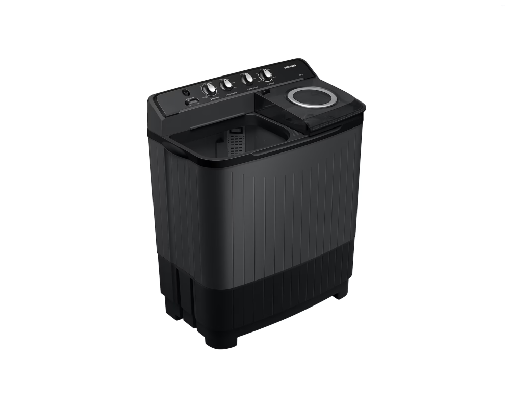 Samsung 7.5 kg Semi Automatic Washing Machine with Hexa Storm Pulsator, Dark Gray with Ebony Black Base (WT75B3200GD)