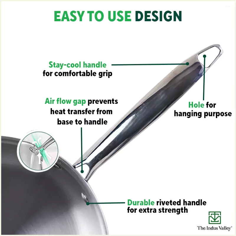 The Indus Valley 20cm Frypan Stainless Steel KC-SS-FP-002