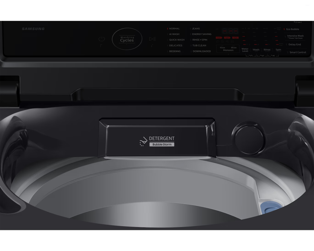 Samsung 8.0 kg Top Load Washing Machine with AI Wash & EcoBubble, Deep Charcoal (WA80F08E2C)