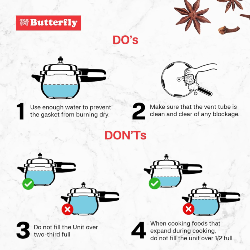Butterfly Curve 3 Litre Stainless Steel Pressure Cooker with Outer Lid, Induction Base & Stay-Cool Handle