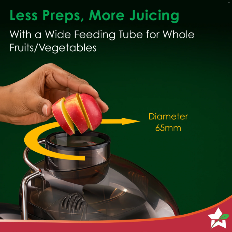 Wonderchef Venezia 500W Centrifugal Juicer, Dual Speed, Wide Feeding Mouth, Stainless Steel Mesh Filter & Pulp Separator