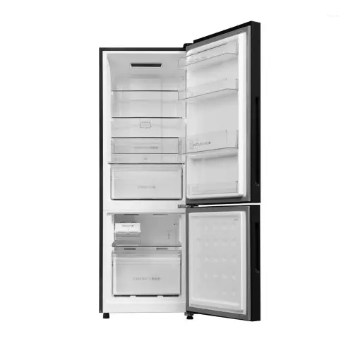Haier 237 L 2 Star Frost Free Bottom Mount Refrigerator with Black Glass Finish, Toughened Glass Shelves & Turbo Icing HRB-2872EKGA-P