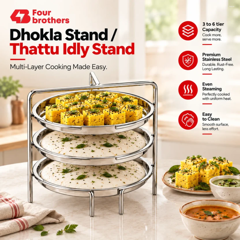 Four Brothers Dhokla Stand 3 Plates 4BDS-3