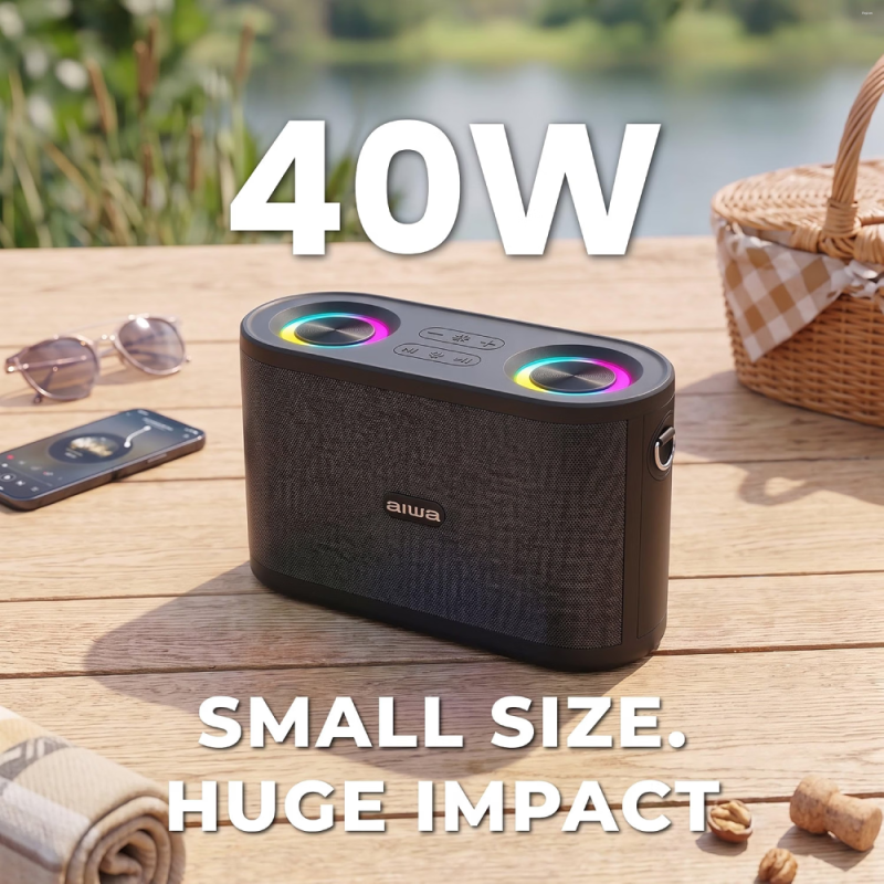 Aiwa Nano Blast Wireless Bluetooth Speaker with USB, TF Card, FM Radio & AUX Input AW-SSB140