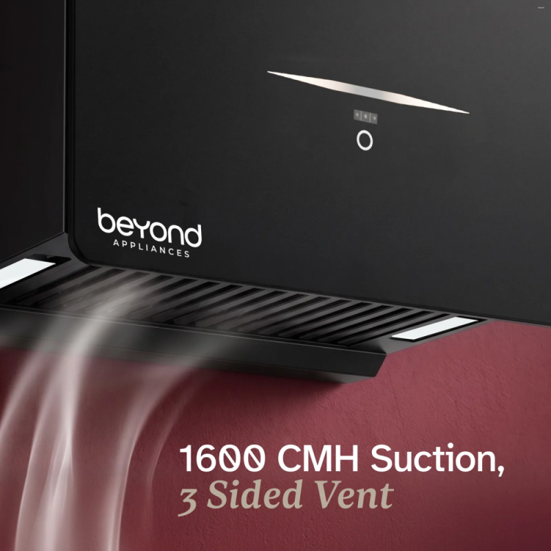 Beyond by BeyondNXT CUBE BLDC-60 60cm Plug & Play Kitchen Chimney, 1600 CMH, 5-Stage Filtration, Auto Clean & 3-Sided Vent