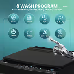 Haier 8.5 Kg 5 Star Fully Automatic Top Load Washing Machine with Oceanus Wave Drum, Ultra Fresh Air & Dual Magic Filter HWM85-316BK