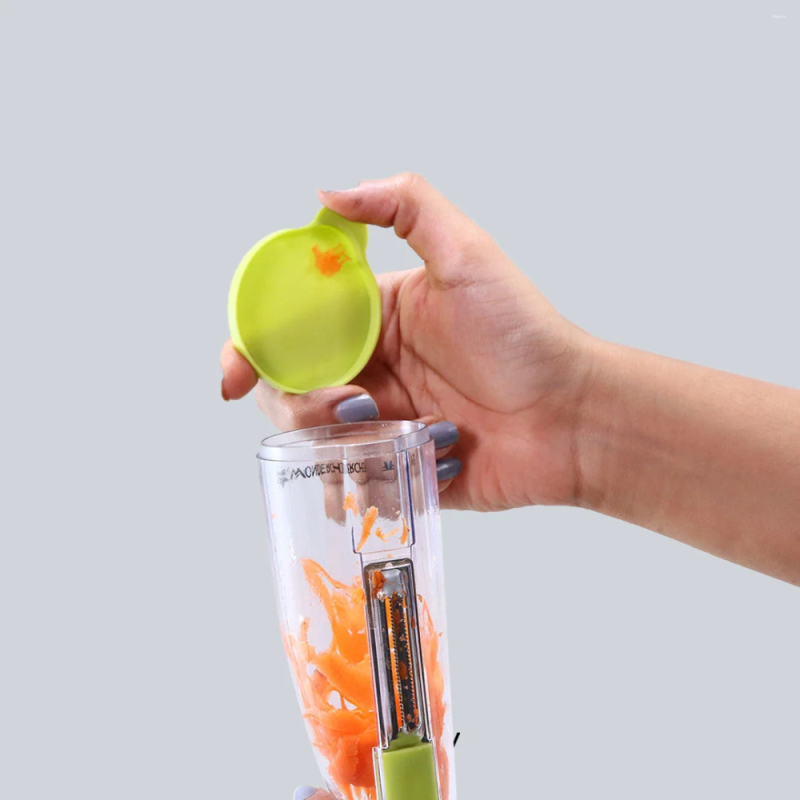 Wonderchef Smart Vegetable & Fruit Peeler with Container, Stainless Steel Blade, Ergonomic Grip & Peel Collector
