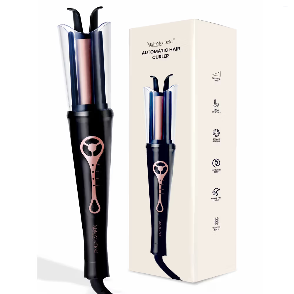 Urban Yog MakeMeeBold Automatic Hair Curler with Fast Heating, Ceramic Coating, Adjustable Temperature Settings & Auto Shut-Off