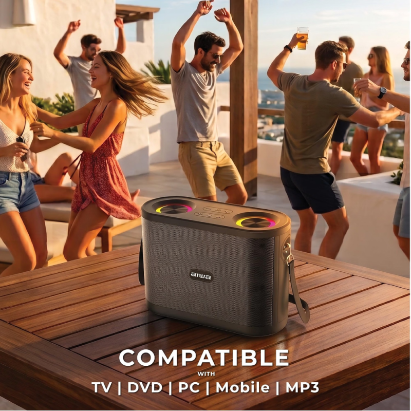 Aiwa Nano Blast Wireless Bluetooth Speaker with USB, TF Card, FM Radio & AUX Input AW-SSB140