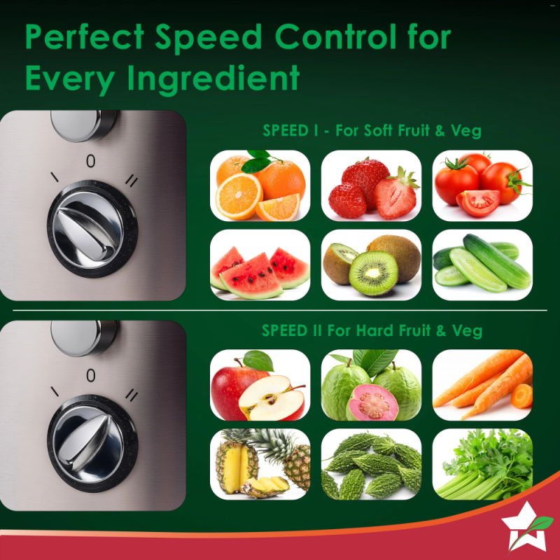 Wonderchef Venezia 500W Centrifugal Juicer, Dual Speed, Wide Feeding Mouth, Stainless Steel Mesh Filter & Pulp Separator