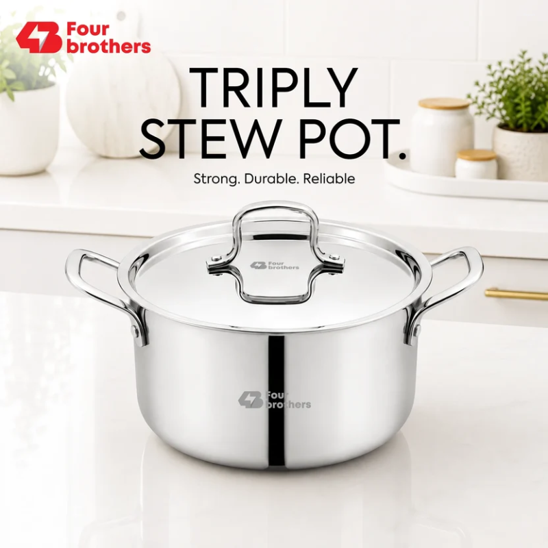 Four Brothers Triply Stew Pot 22 cm / 4.0 L 4BTSP