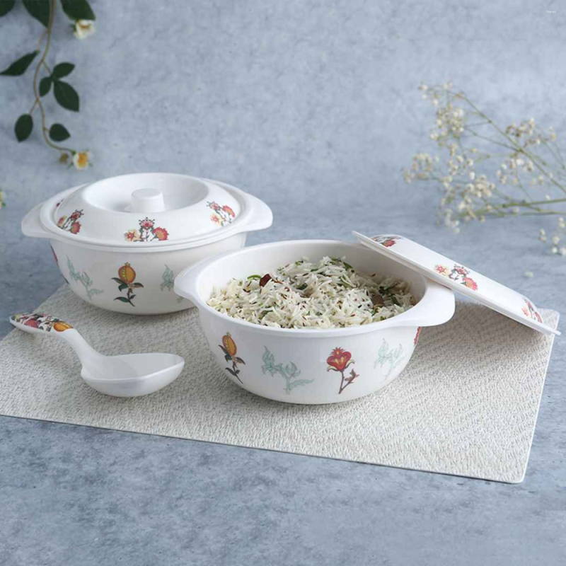 Wonderchef Venice 31-Piece Red Melamine Dinner Set with Dinner Plates, Bowls, Casseroles & Serving Platter