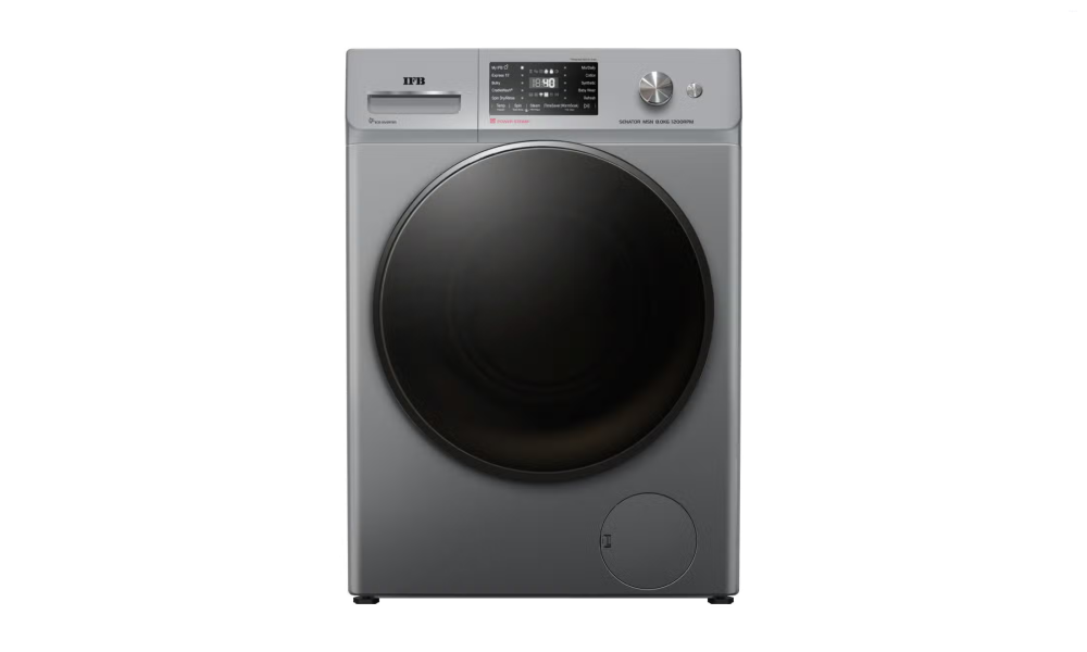 IFB Senator MSN 8012K CMS 8 Kg Metallic Silver Front Load Washing Machine with AI Technology, Wi‑Fi, Voice Control & Power Steam