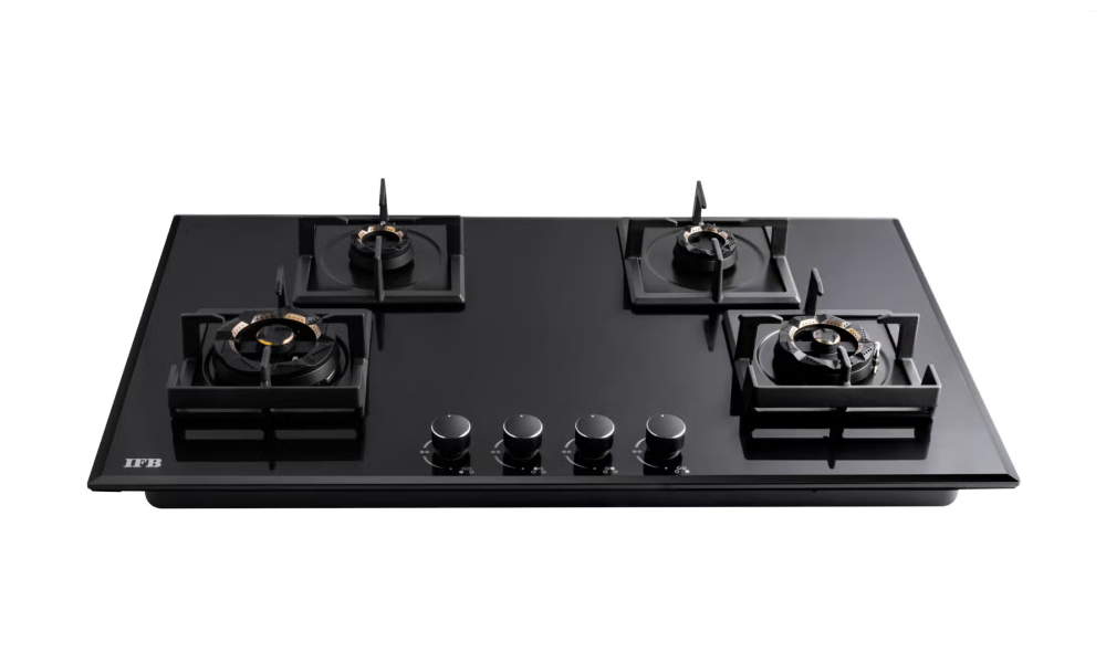 IFB 4 Burners Hybrid Hob with Bevelled Tempered Black Glass