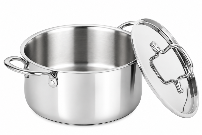 The Indus Valley 18cm Saucepot Tri-Ply Stainless Steel, Lid KC-TP-ST-010