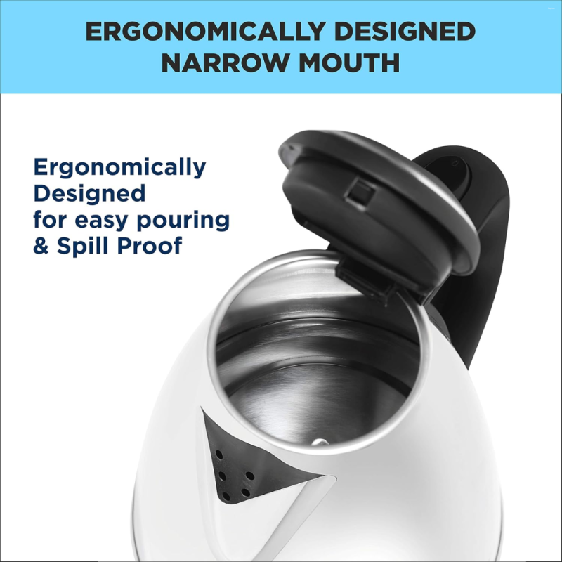 Butterfly EKN 1.5 Litre 1500W Stainless Steel Electric Kettle with Auto Cut-Off, Concealed Heating Element & Wide Mouth