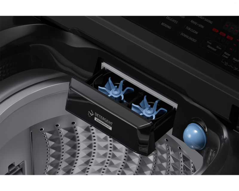 Samsung 10.0 kg Top Load Washing Machine with AI Wash & Super Speed, Black Caviar (WA80F10S2B)